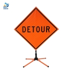 Roll Up Sign & Stand - 36 Inch Reflective Detour Roll Up Traffic Sign